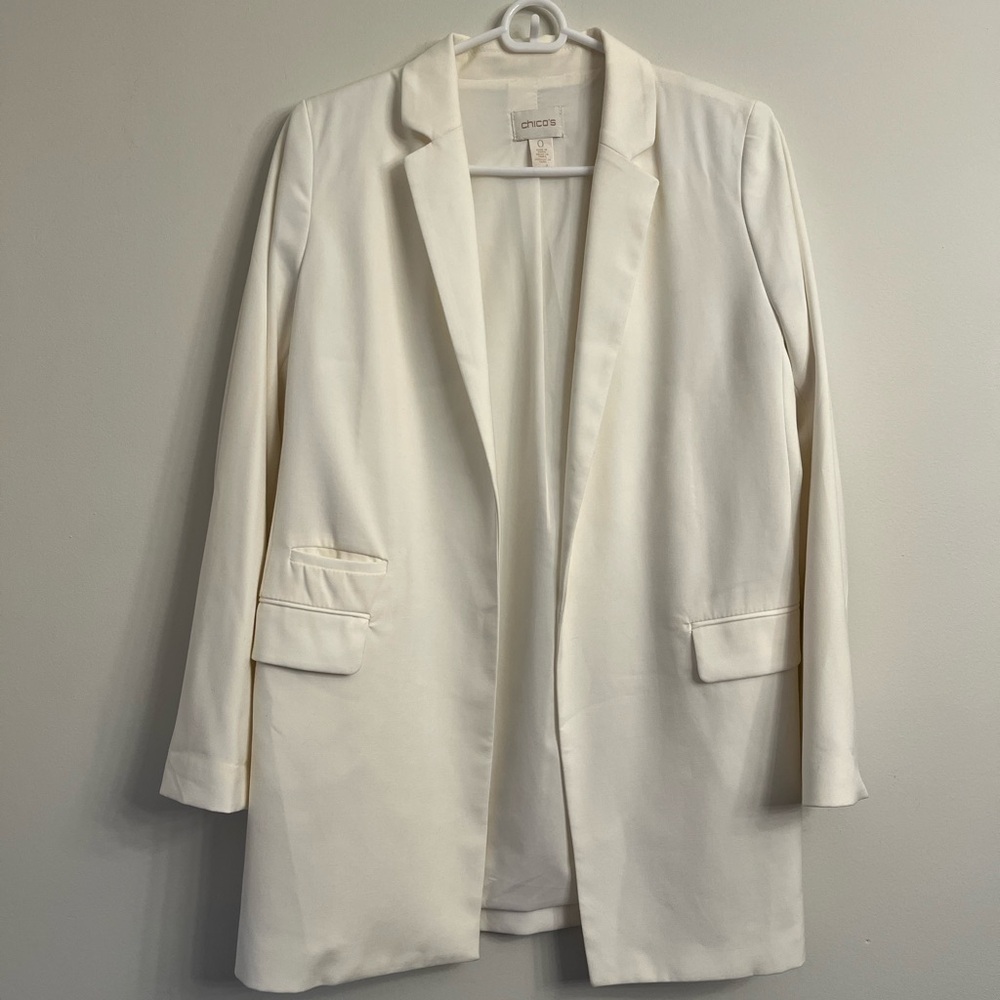 ✅ Chico's Oversized Blazer in Ecru (off white) “Boyfriend Duster”